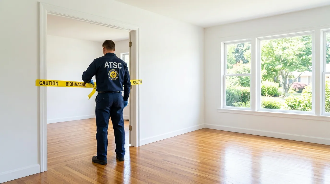 Certified biohazard cleanup crew performing Decomposition Cleanup in Lehi